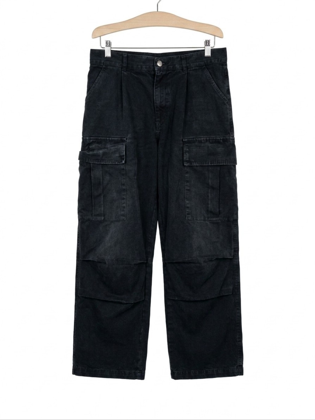 Carhartt Wip Black Utility Cargo Pants With Pocket Flaps